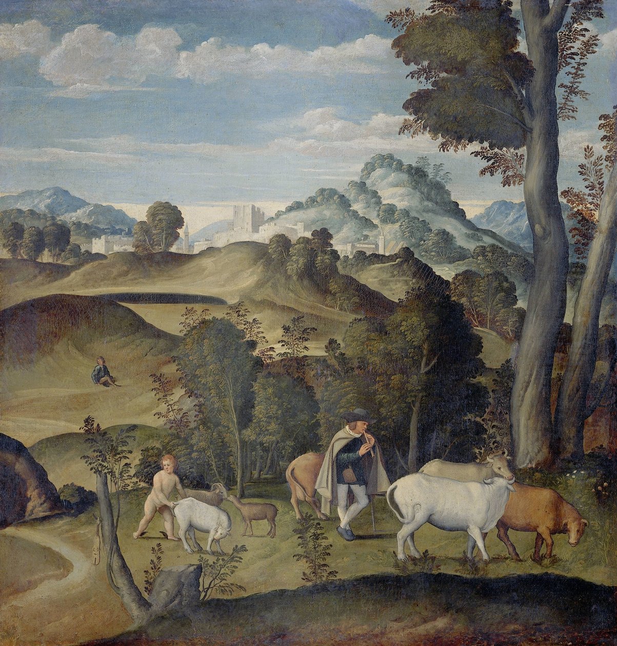 El joven Mercurio robando ganado del rebaño de Apolo de Girolamo da Santacroce (ca.1480 1556) (attributed to)