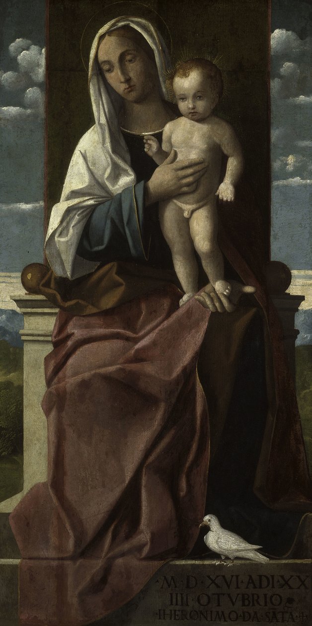 Virgen con el Niño entronizado de Girolamo da Santacroce