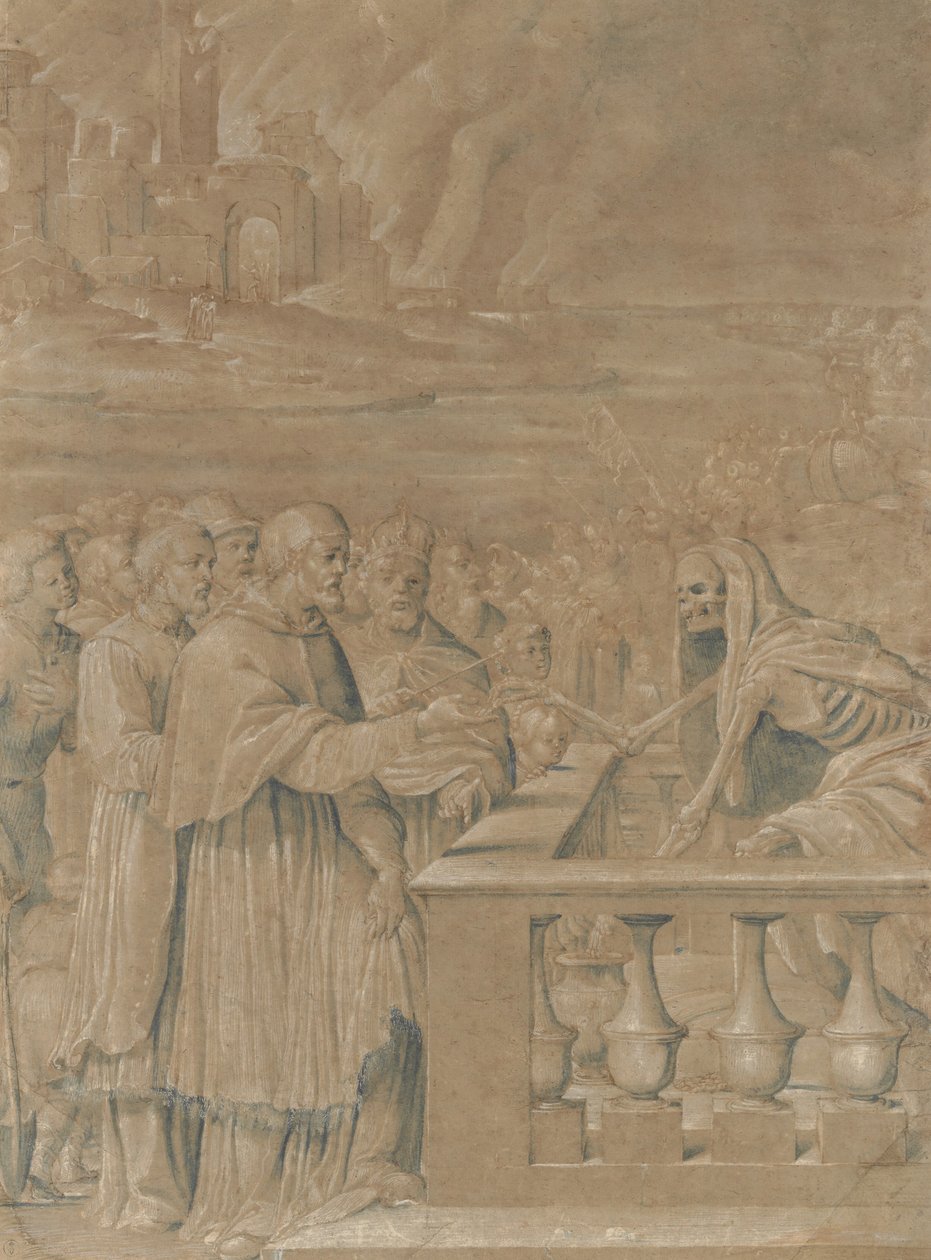 Alegoría del Triunfo de la Muerte sobre la Iglesia y el Estado, ca. 1538-44 de Girolamo da Treviso