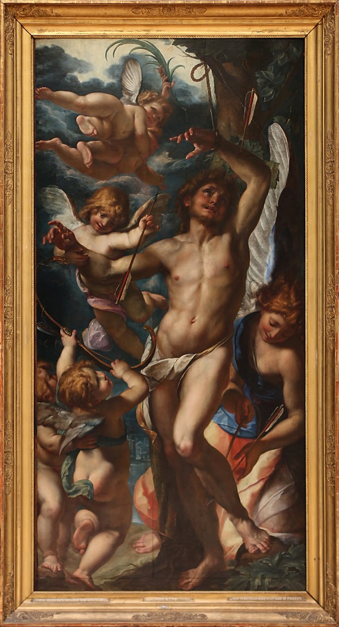 San Sebastián socorrido por los ángeles de Giulio Cesare Procaccini