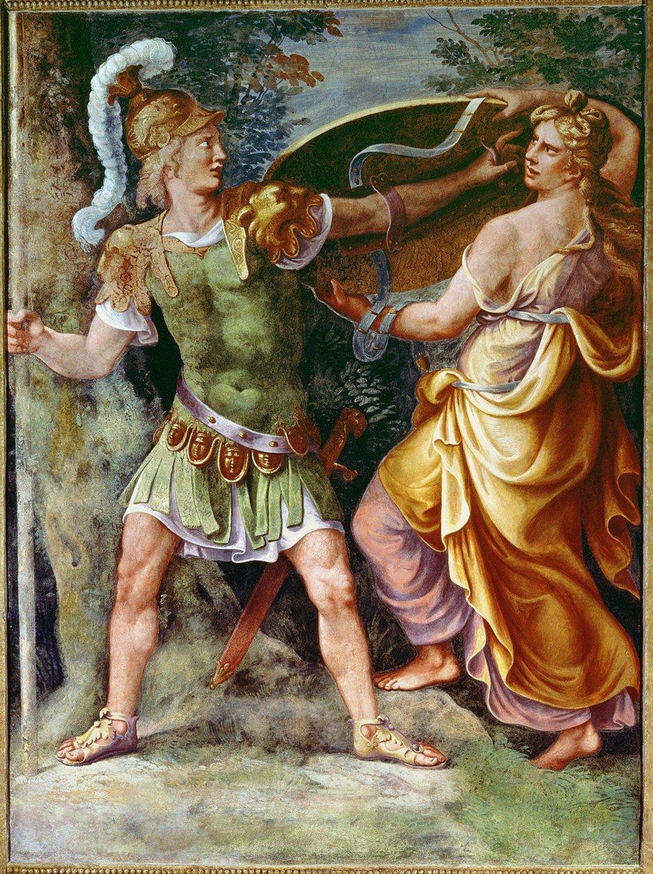 Tetis entregando a Aquiles sus armas de Giulio Romano