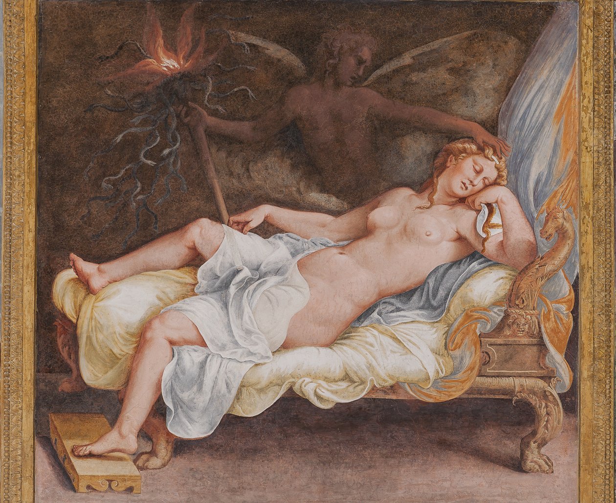 El sueño de Ecuba, El Caballo de Troya, Sala de Troya de Giulio (and workshop) Romano