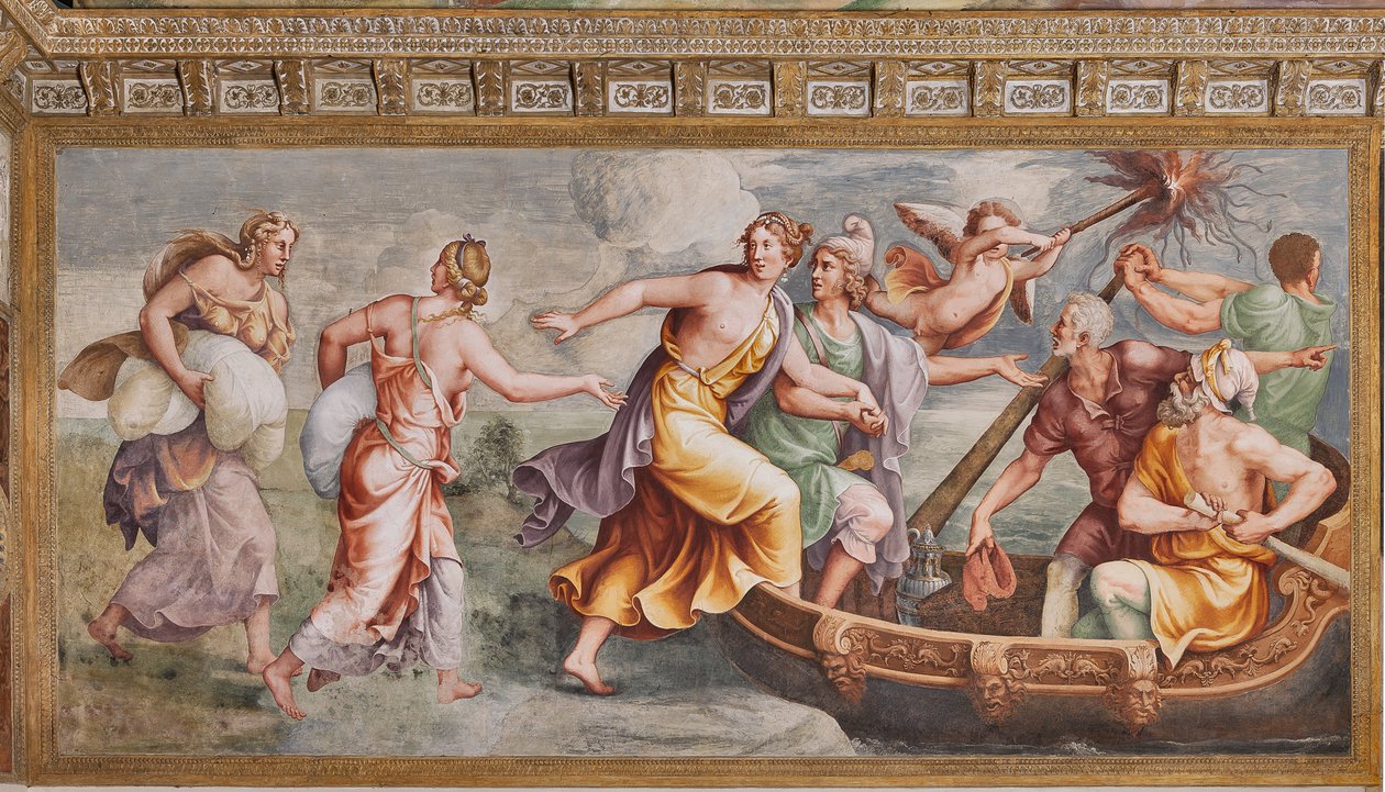 El rapto de Helena, El Caballo de Troya, Sala de Troya de Giulio (and workshop) Romano