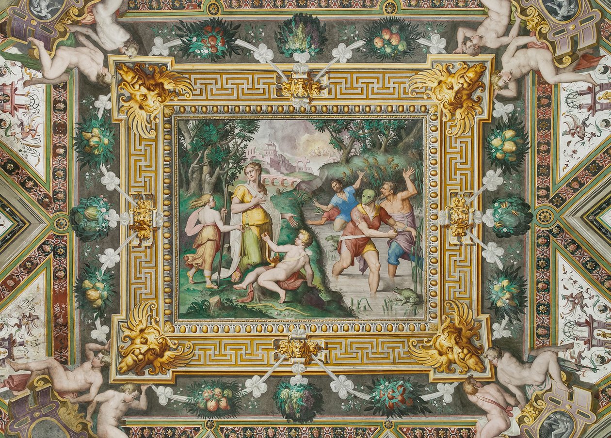 Sala de Latona: la diosa, Rocca dei Rossi, San Secondo, Parma, Italia de Giulio (school of) (attr.to) Romano