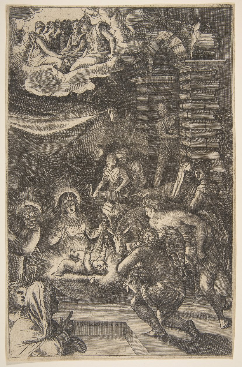 Adoración de Giulio Bonasone