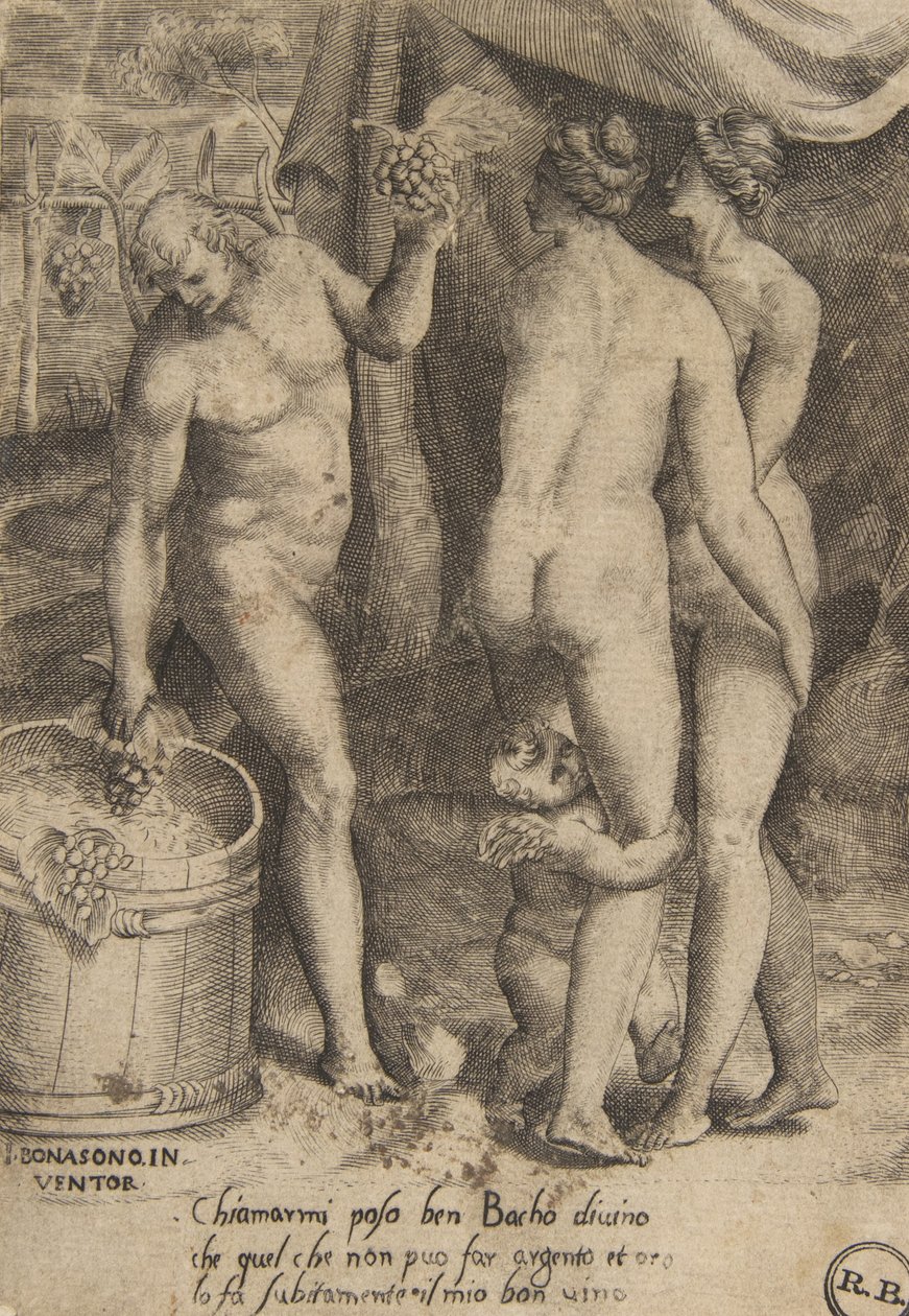 Baco dando uvas a mujeres, de 
