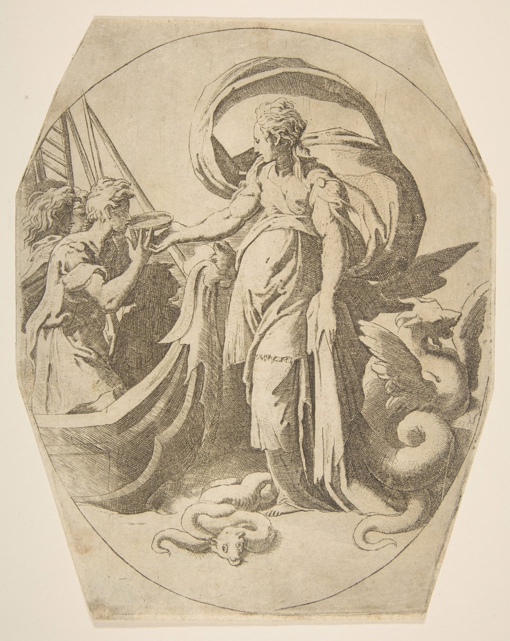 Circe y los compañeros de Ulises de Giulio Bonasone