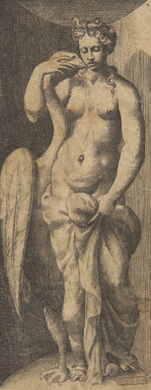 Leda y el cisne, ca. 1531-76 de Giulio Bonasone