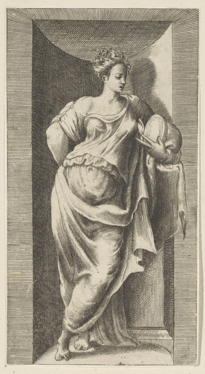 Musa Estatuas en nichos (título de serie) de Giulio Bonasone