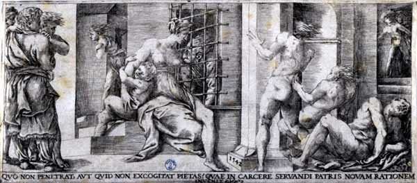 Caridad Romana de Giulio Bonasone