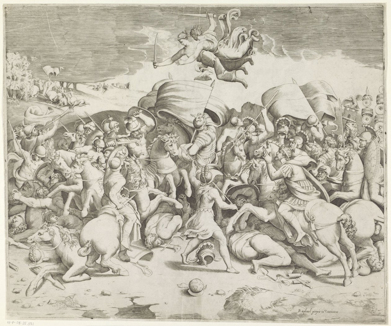 Batalla del Puente Milvio de Giulio Bonasone