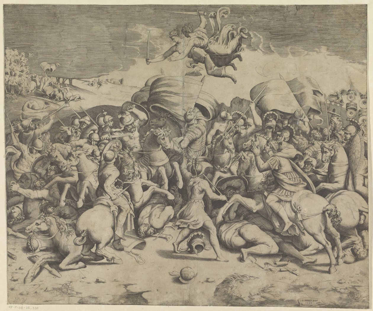 Batalla del Puente Milvio de Giulio Bonasone