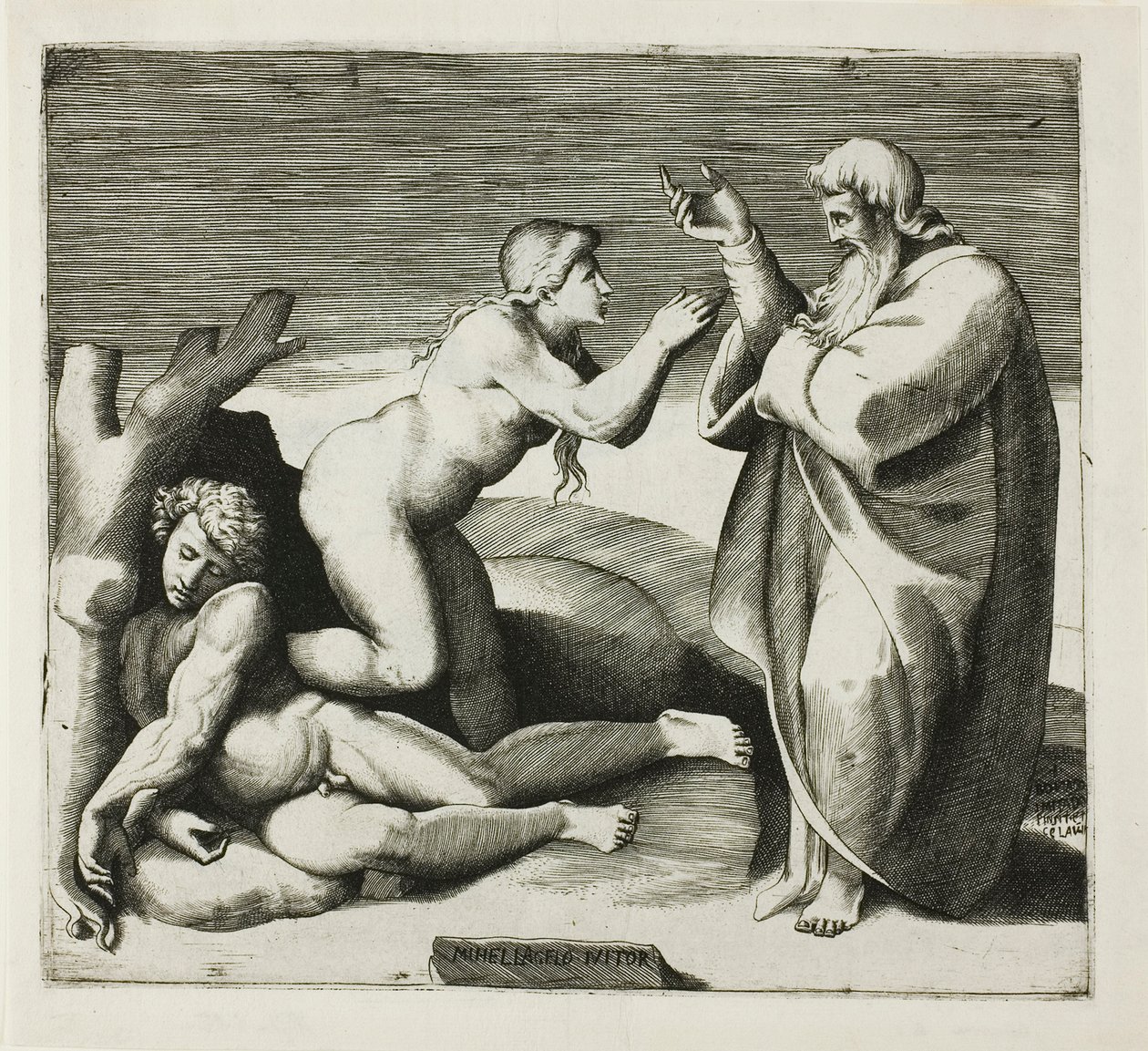 La creación de Eva de Giulio Bonasone