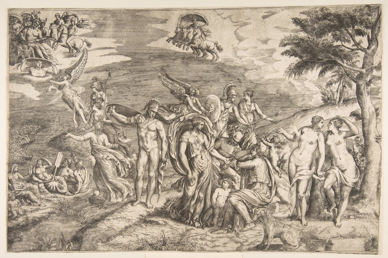 El juicio de Paris de Giulio Bonasone
