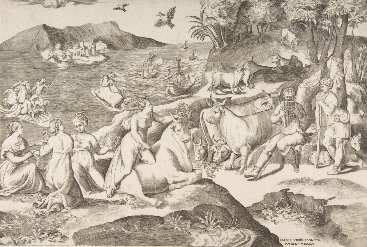 El Rapto de Europa de Giulio Bonasone