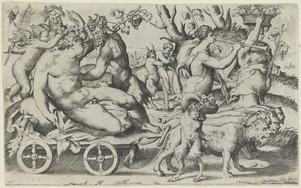 Triomf van Bacchus de Giulio Bonasone