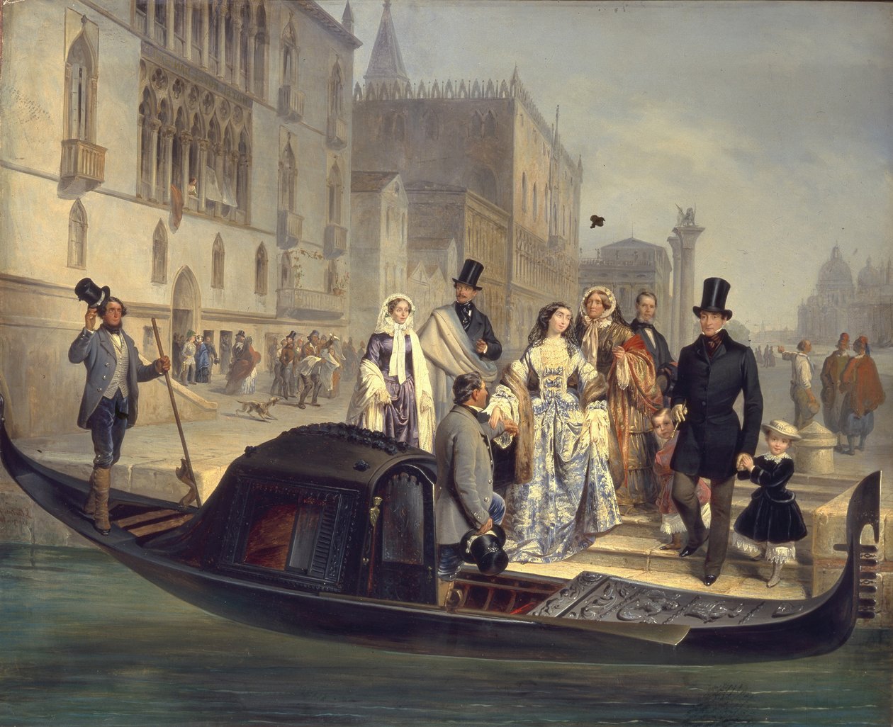 La familia Tolstoy en Venecia, 1855 de Giulio Carlini