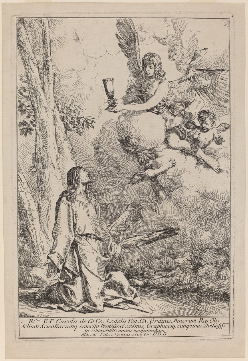 Cristo en el Monte de los Olivos de Giulio Carpioni