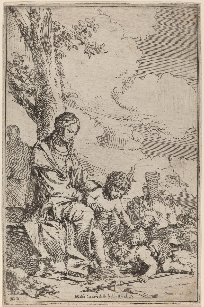 La Virgen y el Niño con San Juan Bautista de Giulio Carpioni