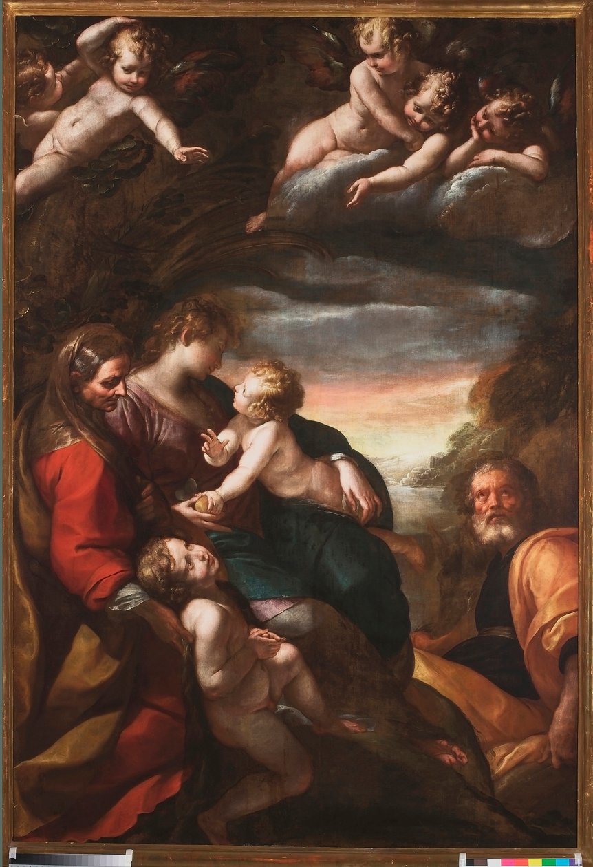 Sagrada Familia con San Juan y Santa Isabel, c.1610-20 de Giulio Cesare Procaccini