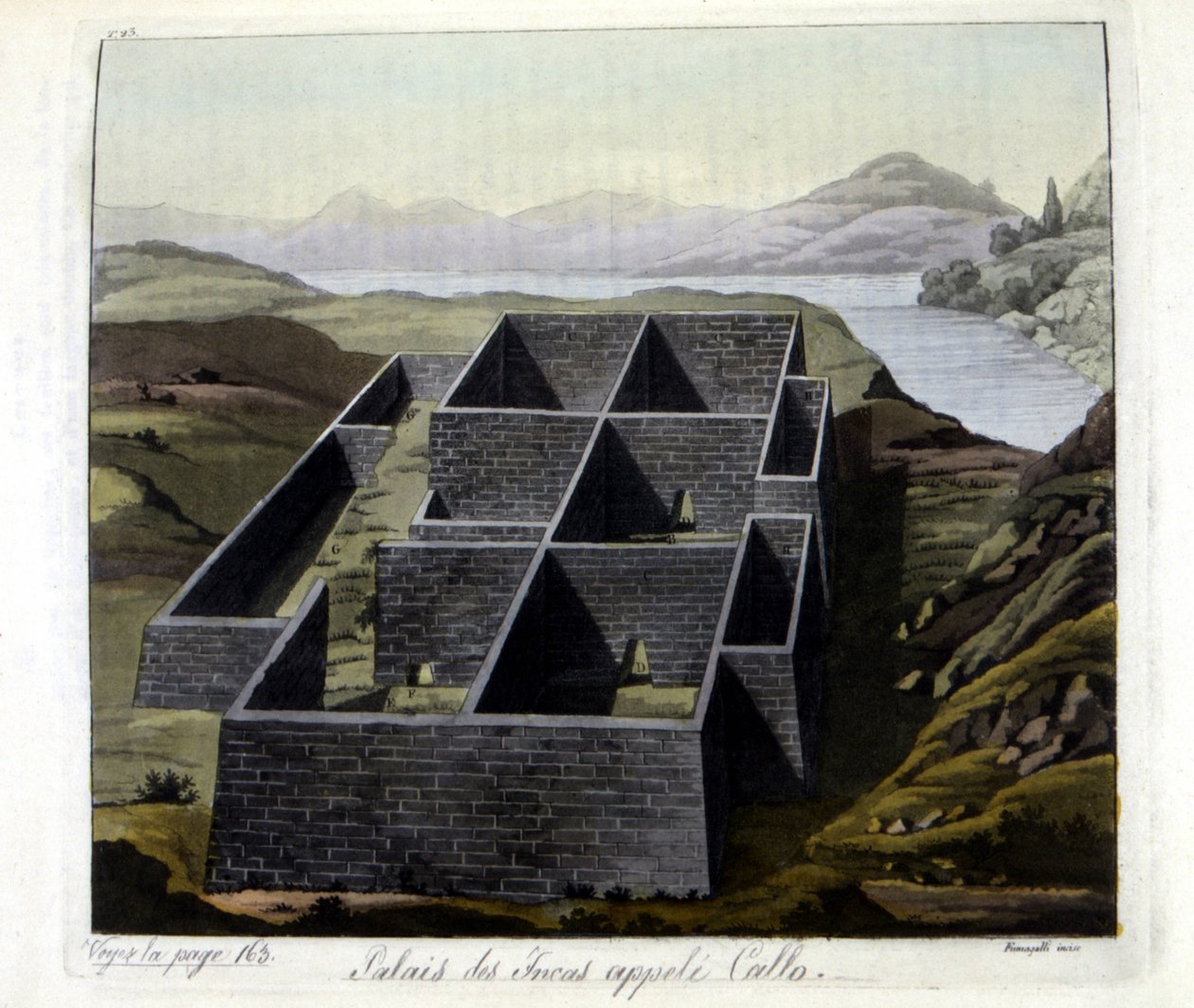 Palacio de los Incas llamado Callo - en "El traje antiguo y moderno" de Jules Ferrario de Giulio Ferrario