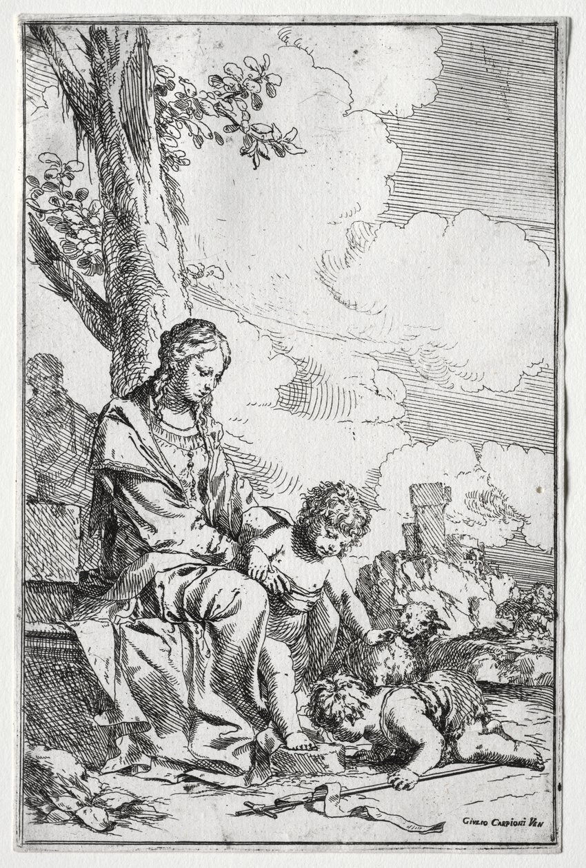 Holy Family with the Infant St. John de Giulio I Carpioni