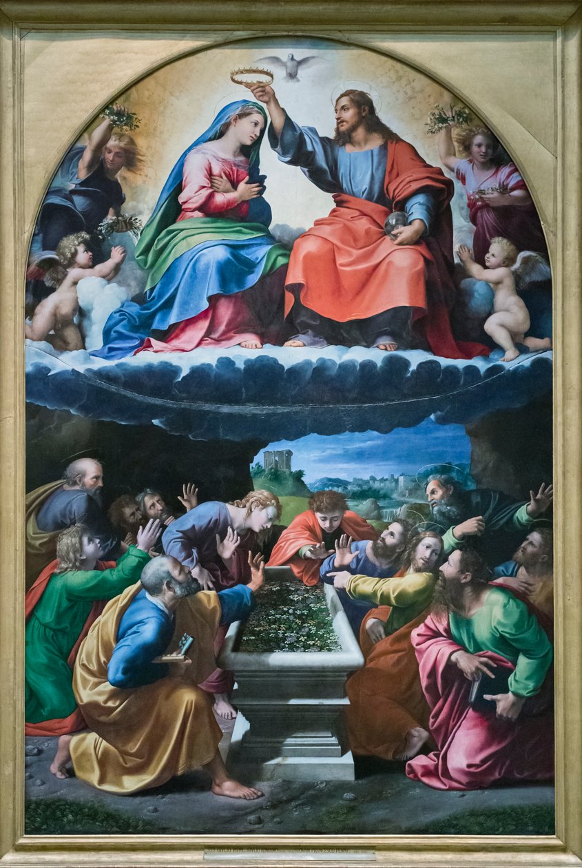 Coronación de la Virgen, llamada "Virgen de Monteluce" de Giulio Romano