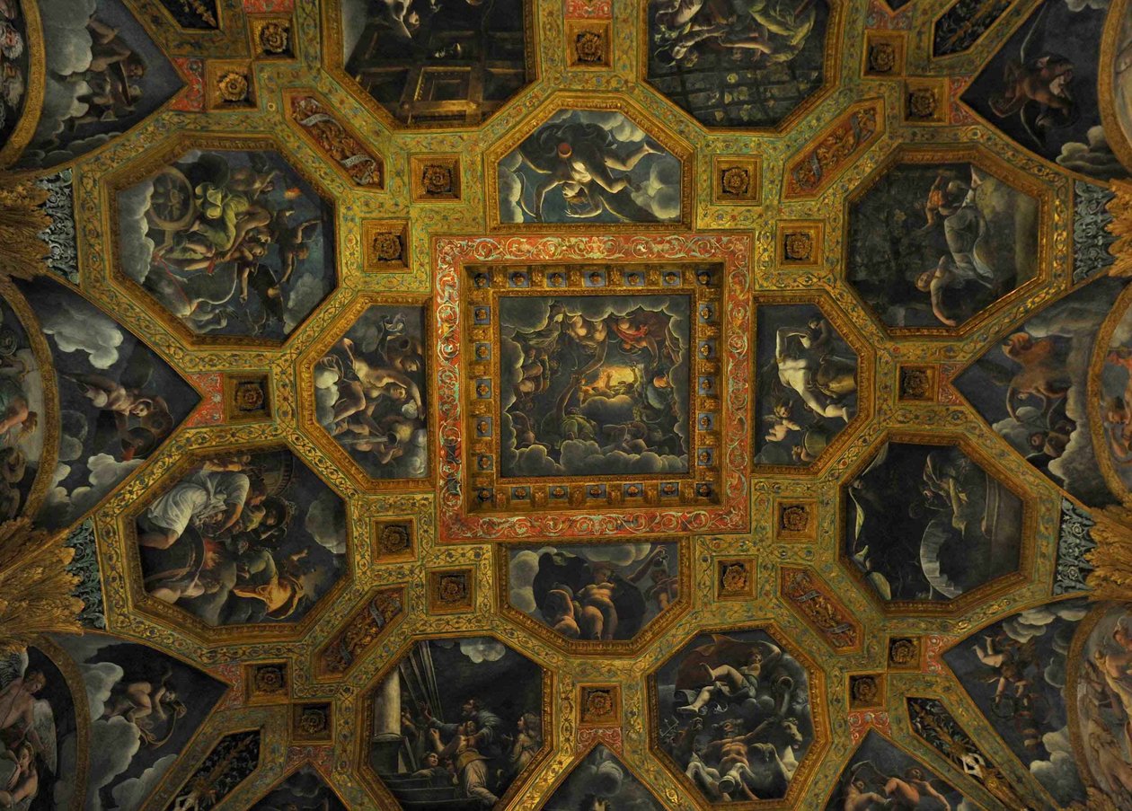 Detalle de fresco de la Cámara de Amor y Psique, 1526-1534 de Giulio Romano