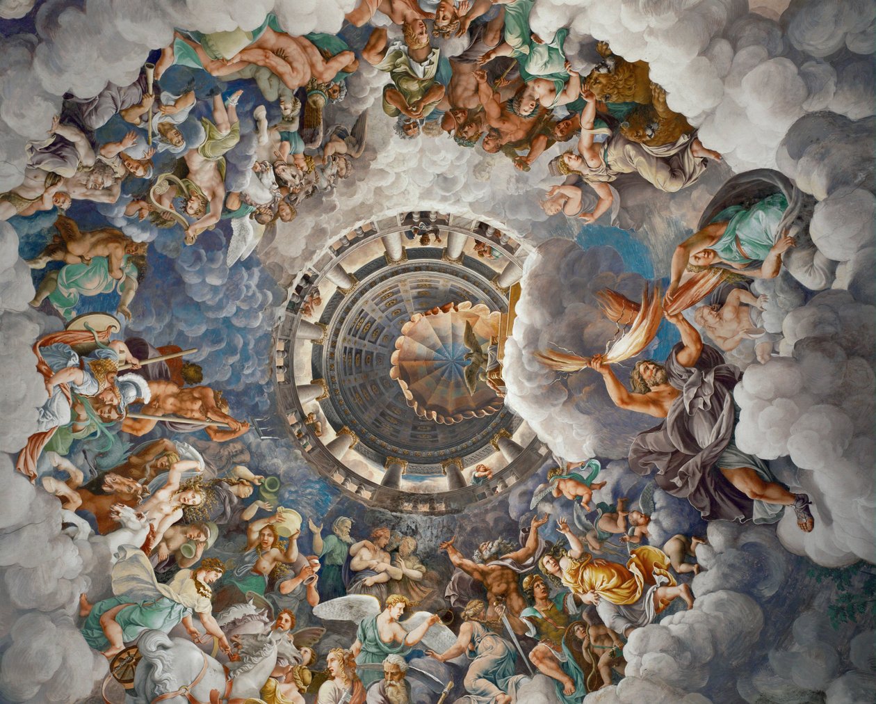 Olimpo, sede de los dioses (fresco) de Giulio Romano