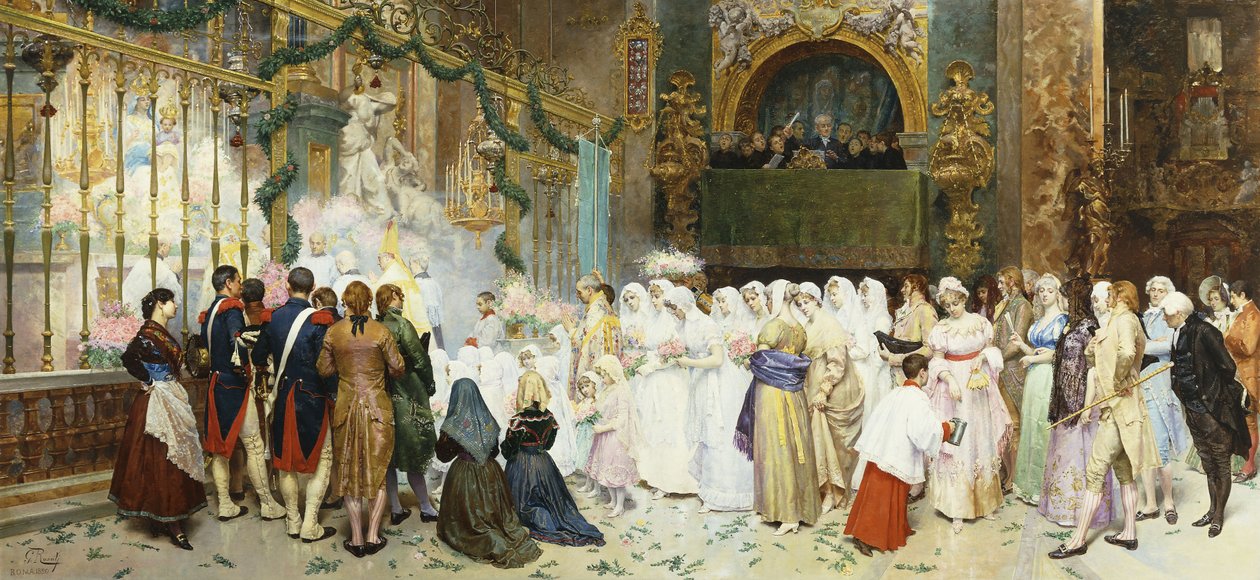 Misa de confirmación, 1870 de Giulio Rosati