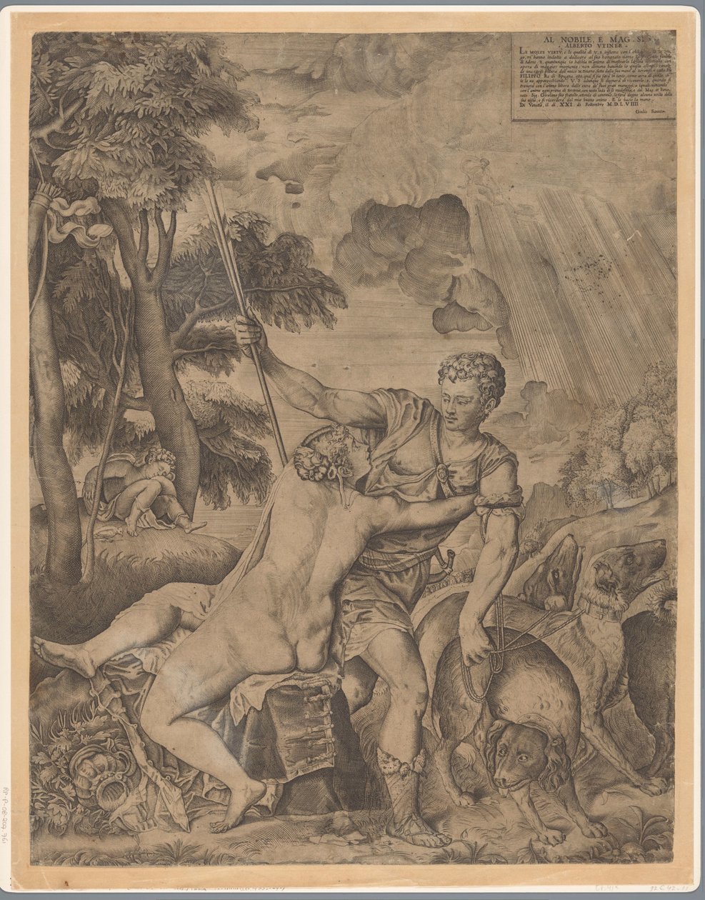 Venus en Adonis de Giulio Sanuto