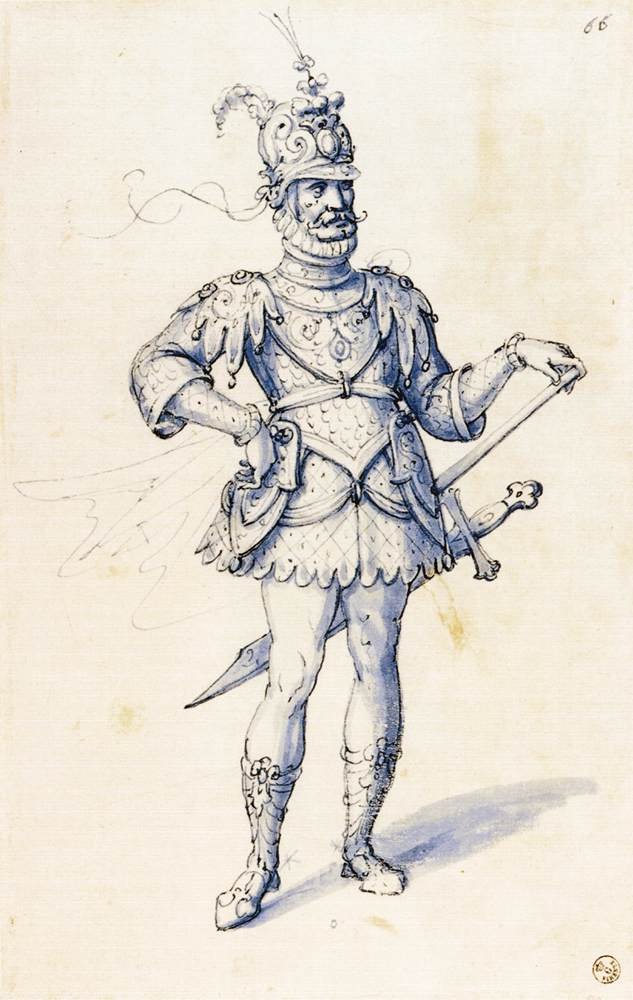 Dibujo de vestuario para un caballero de Giuseppe Arcimboldo