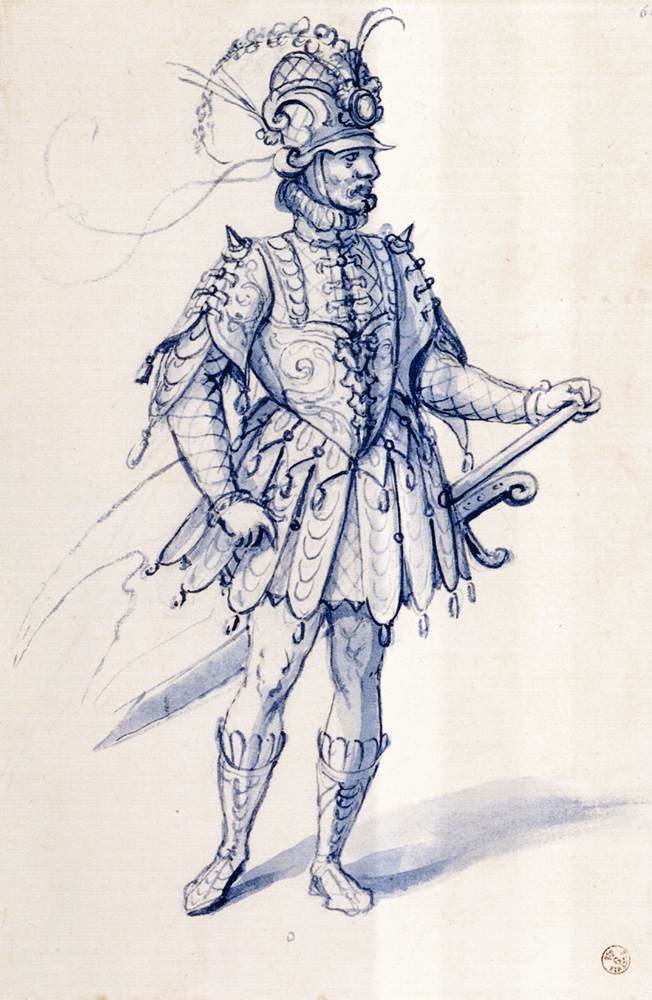 Dibujo de vestuario para un caballero de Giuseppe Arcimboldo