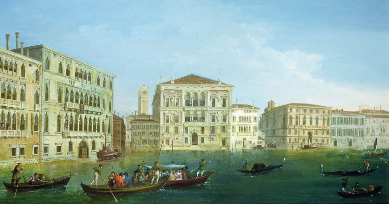 La Casa Foscari y el Palacio Balbi, desde el Gran Canal, Venecia de Giuseppe Bernardino Bison