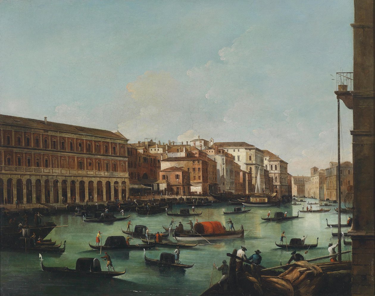 Venecia, vista del Gran Canal con las Fabbriche Nuove de Rialto de Giuseppe Bernardino Bison