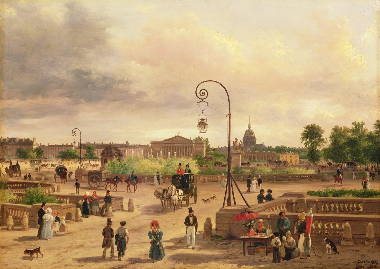 La Place de la Concorde en 1829 de Giuseppe Canella