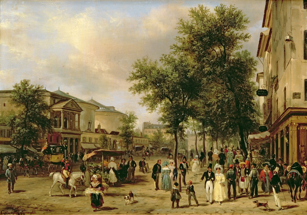 Vista del Boulevard Montmartre, París, 1830 de Giuseppe Canella