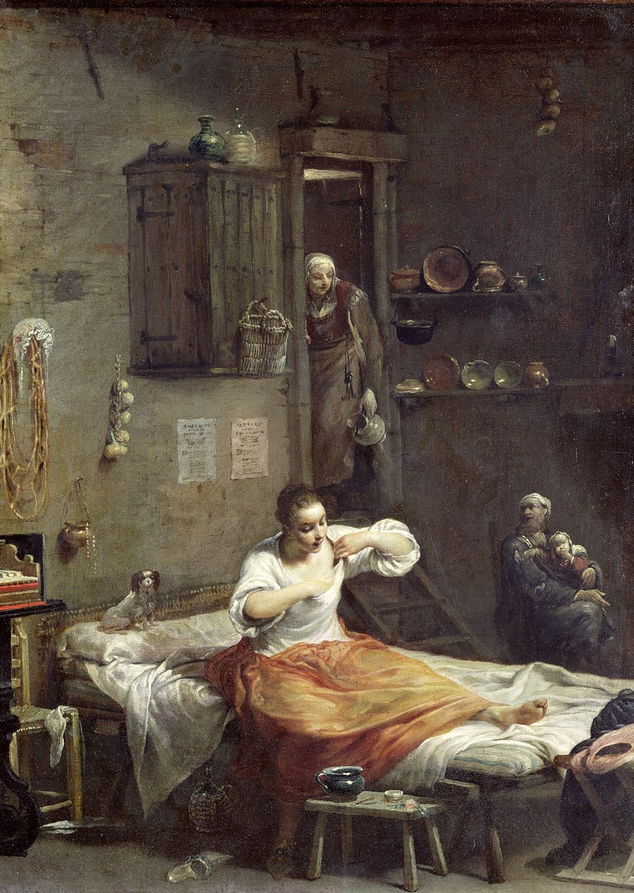 La mujer con la pulga de Giuseppe Maria Crespi