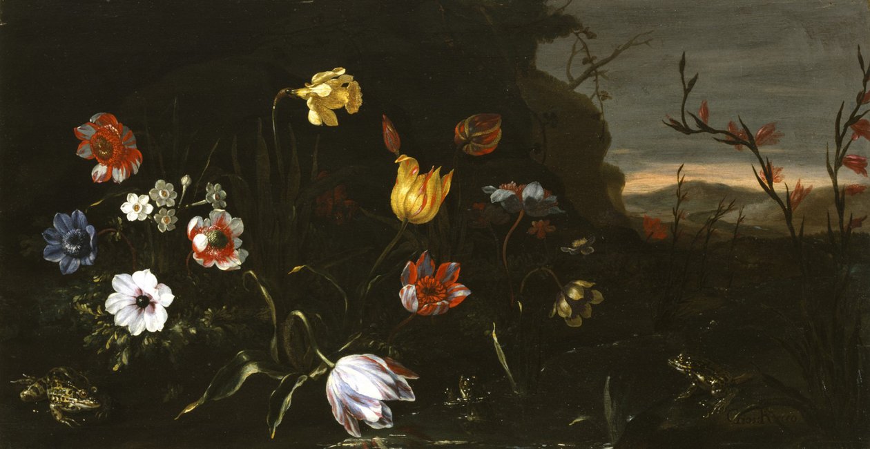 Flores y Ranas de Giuseppe Recco