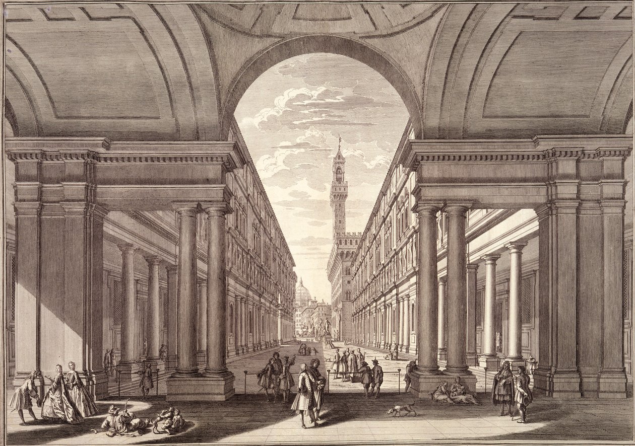Vista de los Uffizi, Florencia de Giuseppe Zocchi