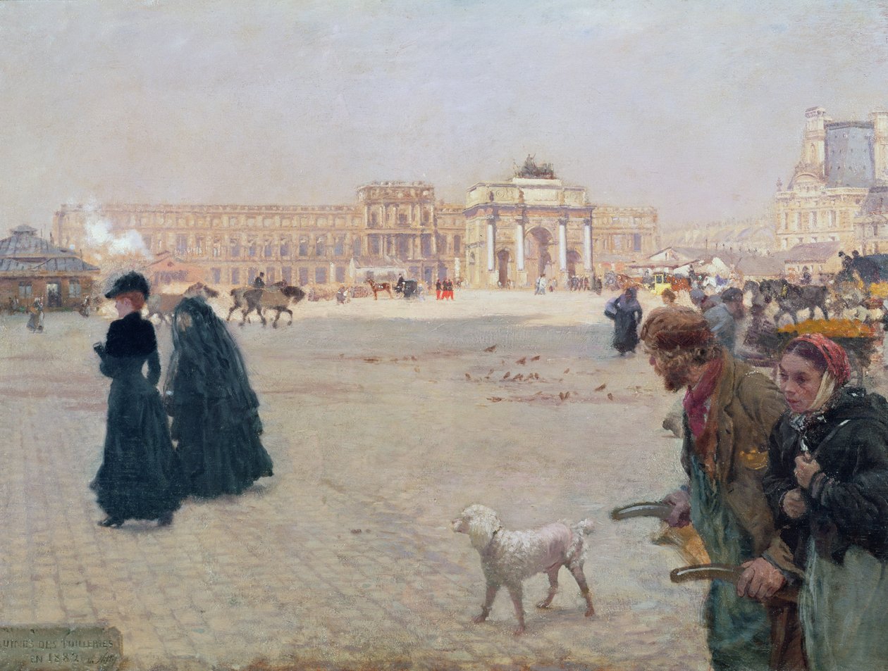 La Place du Carrousel, París: Las ruinas de las Tullerías, 1882 de Giuseppe de Nittis