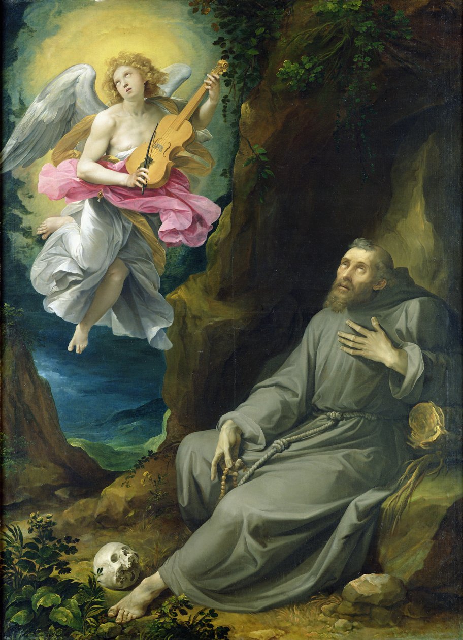 El éxtasis de San Francisco de Asís, c.1593 (óleo sobre lienzo) de Giuseppe Cesari