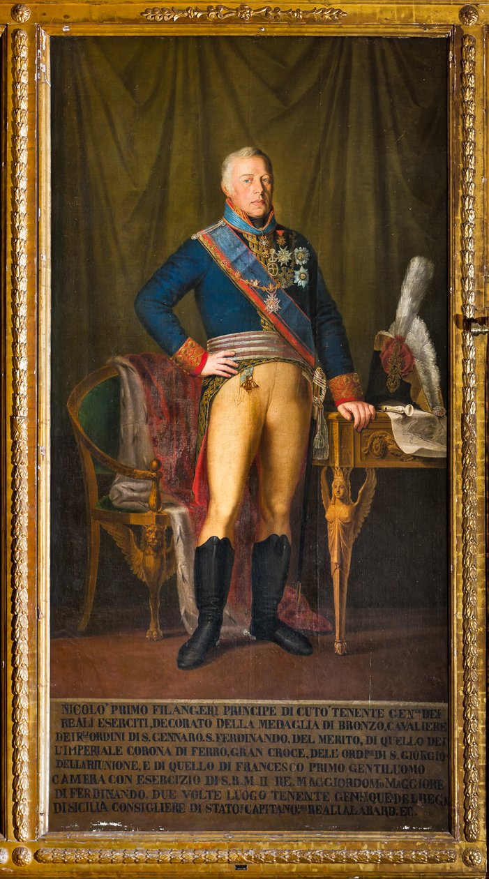 Retrato de Nicolo Filangeri, Teniente General del Reino (óleo sobre lienzo) de Giuseppe (school of) Patania