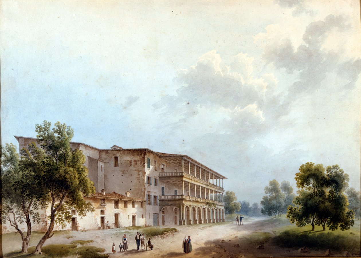 Milán, la Villa Simonetta. Pintura de Alinovi. Stendhal rebautizó a Angela Pietragrua como Lady Simonetta. Museo de Milán, Milán de Giuseppe Alinovi