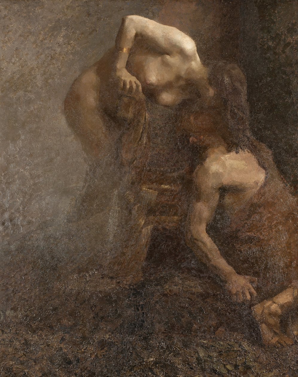 Lujoso cuadro Cleopatra de Giuseppe Amisani (1879-1941) Tamaño 210x190 cm Mede Palazzo Comunale de Giuseppe Amisani