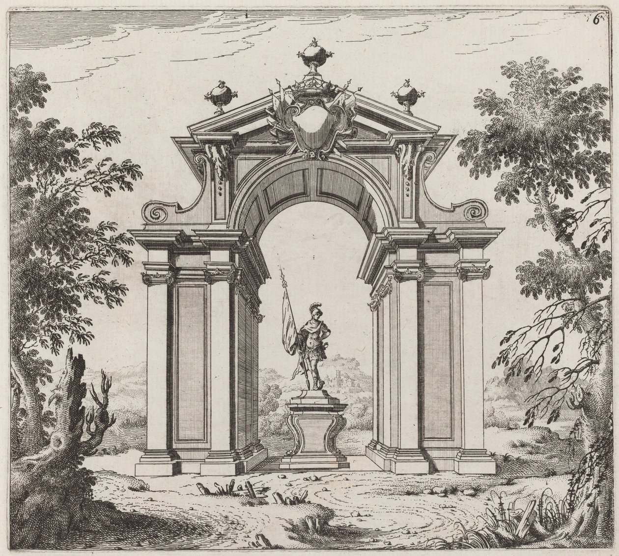 Arco triunfal en un paisaje de Giuseppe Antonio Landi