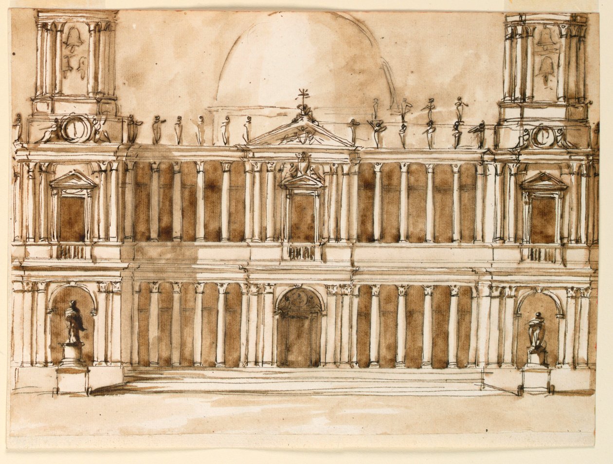 Elevación de una iglesia de Giuseppe Barberi