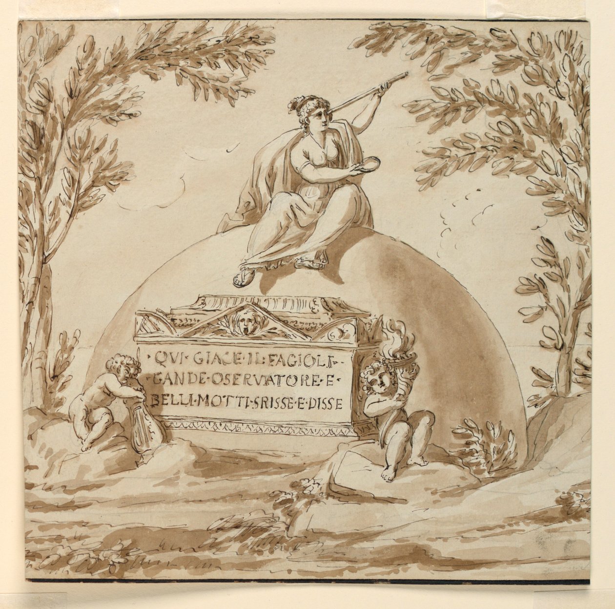 Monumento Sepulcral para el Astrónomo Giovanni B. Fagiuoli de Giuseppe Barberi