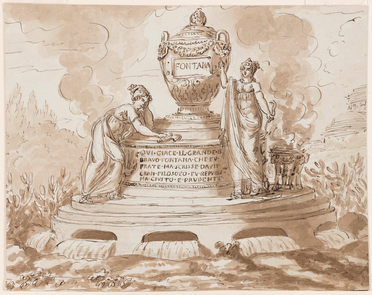 Monumento sepulcral para Felice Fontana, Profesor de Filosofía, Padua de Giuseppe Barberi