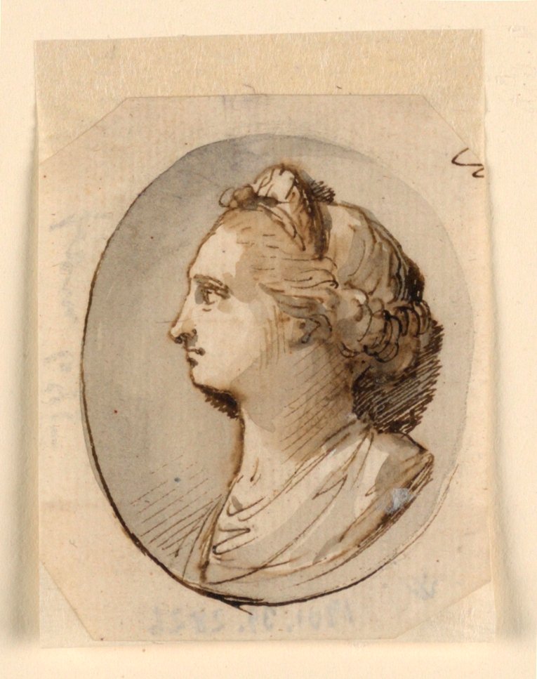 Retrato busto de una mujer clásica de Giuseppe Bernardino Bison